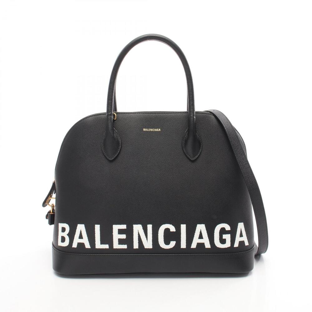 Balenciaga Ville Top Handle Handbag Leather Black
